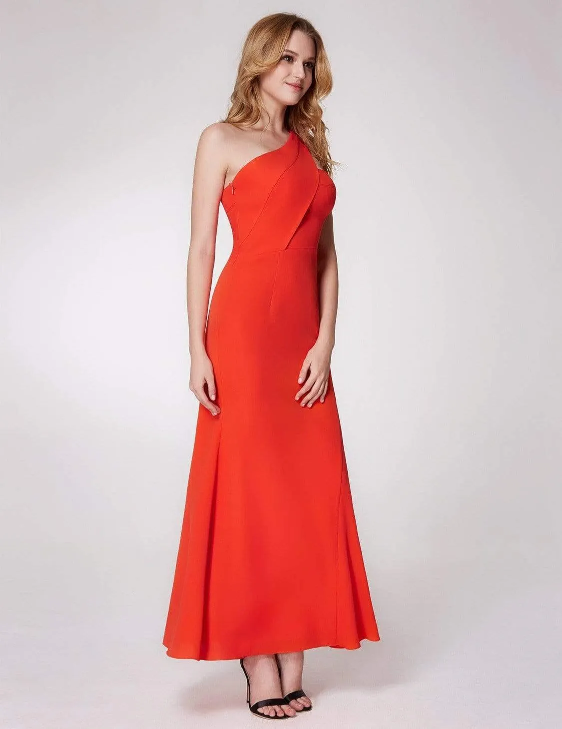 One Shoulder Fitted A Line Long Party Dress