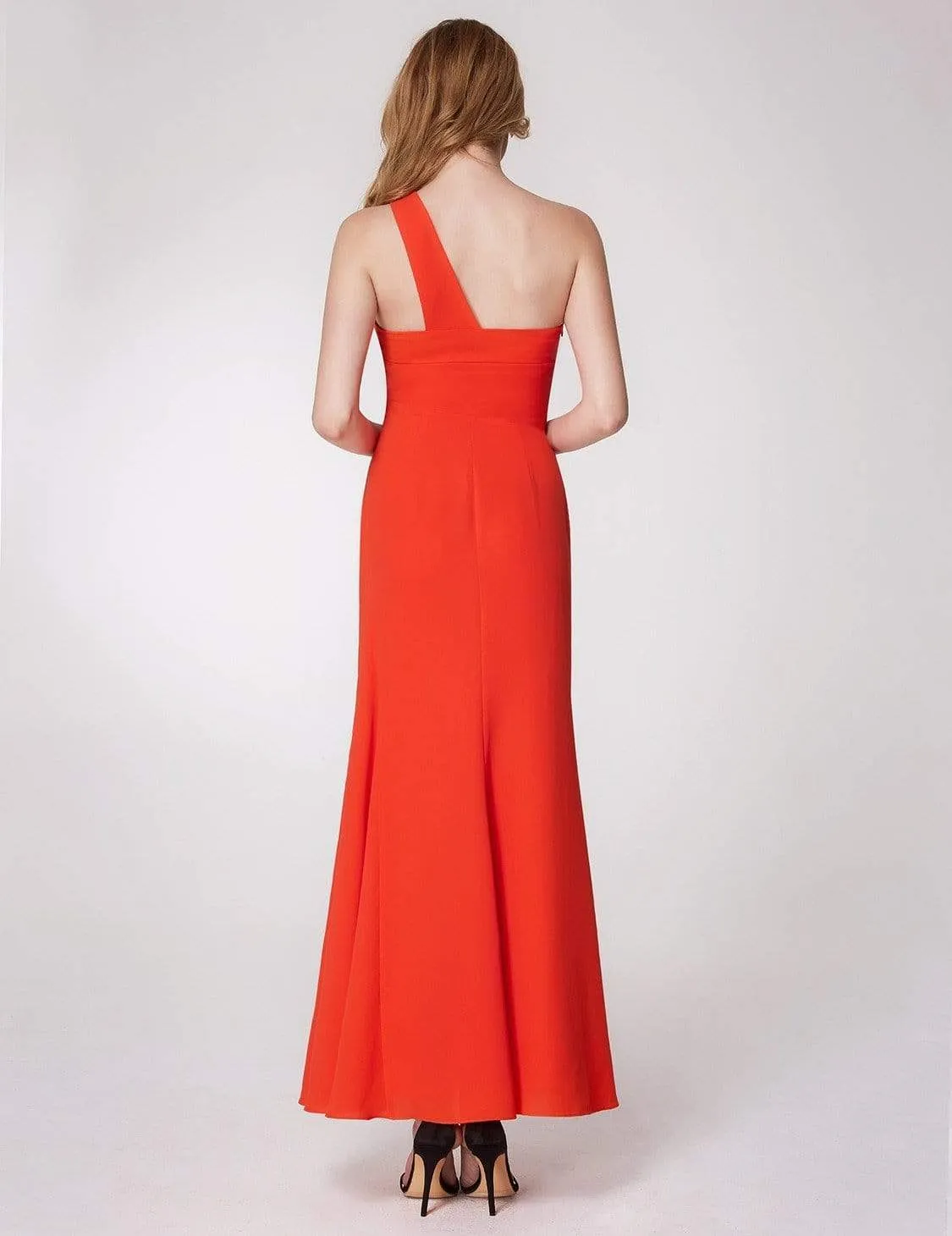 One Shoulder Fitted A Line Long Party Dress