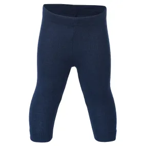 Organic Wool & Silk Leggings - Navy - 3m-2y