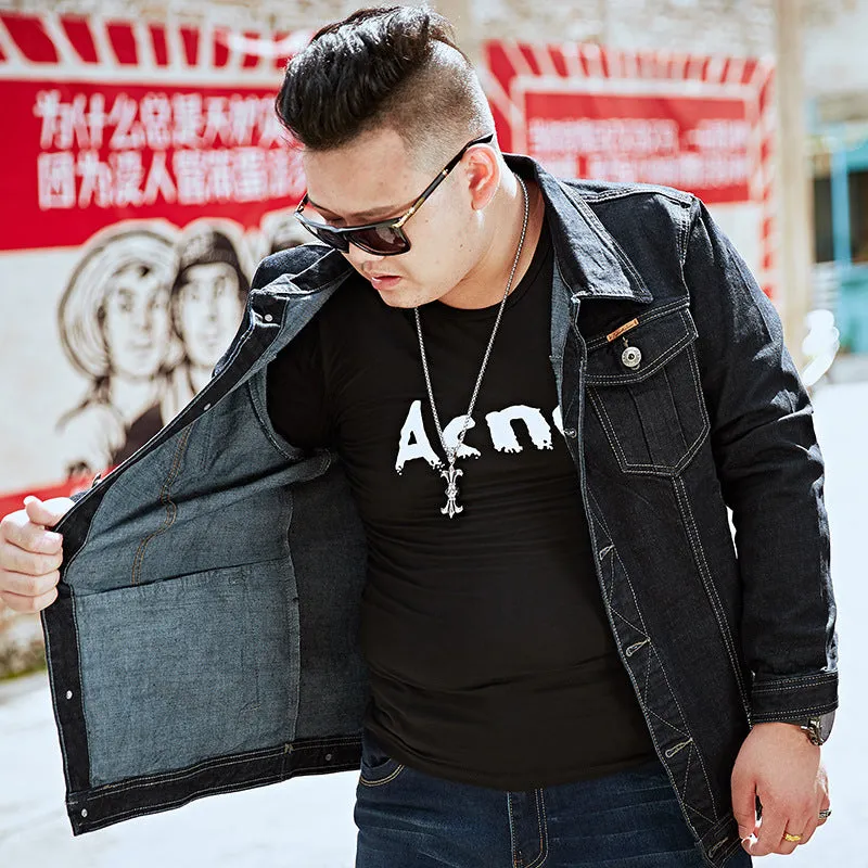 Oversize Long Sleeve Men's Denim Jacket Jean Trucker Jacket Coats
