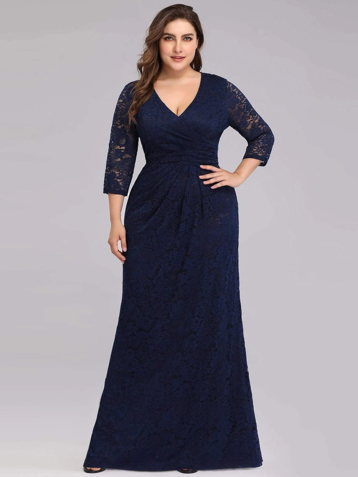 Plus Size Lace Mother of the Bride Dresses with Half Sleeve