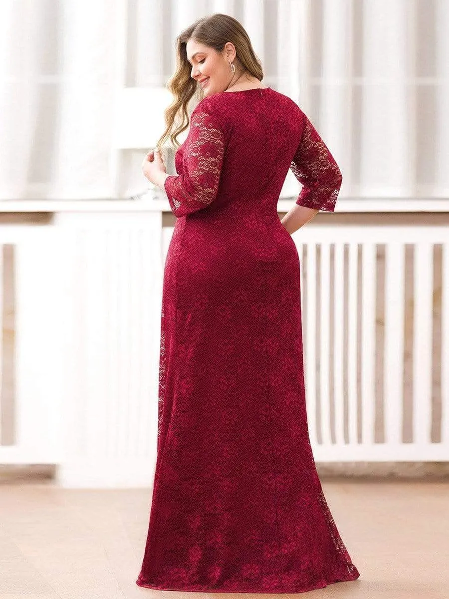 Plus Size Lace Mother of the Bride Dresses with Half Sleeve