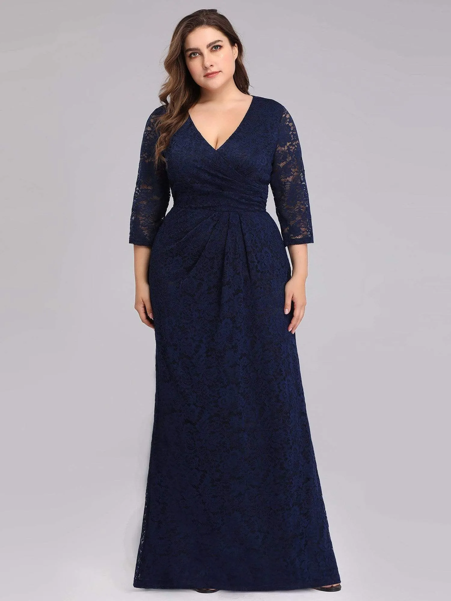 Plus Size Lace Mother of the Bride Dresses with Half Sleeve