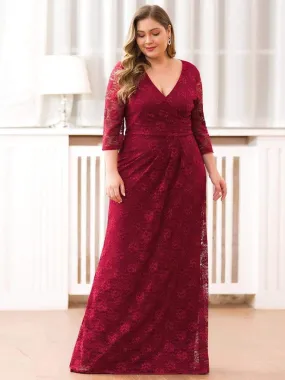 Plus Size Lace Mother of the Bride Dresses with Half Sleeve