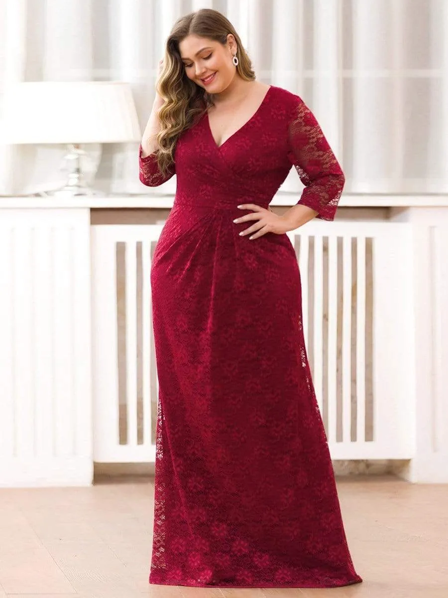 Plus Size Lace Mother of the Bride Dresses with Half Sleeve