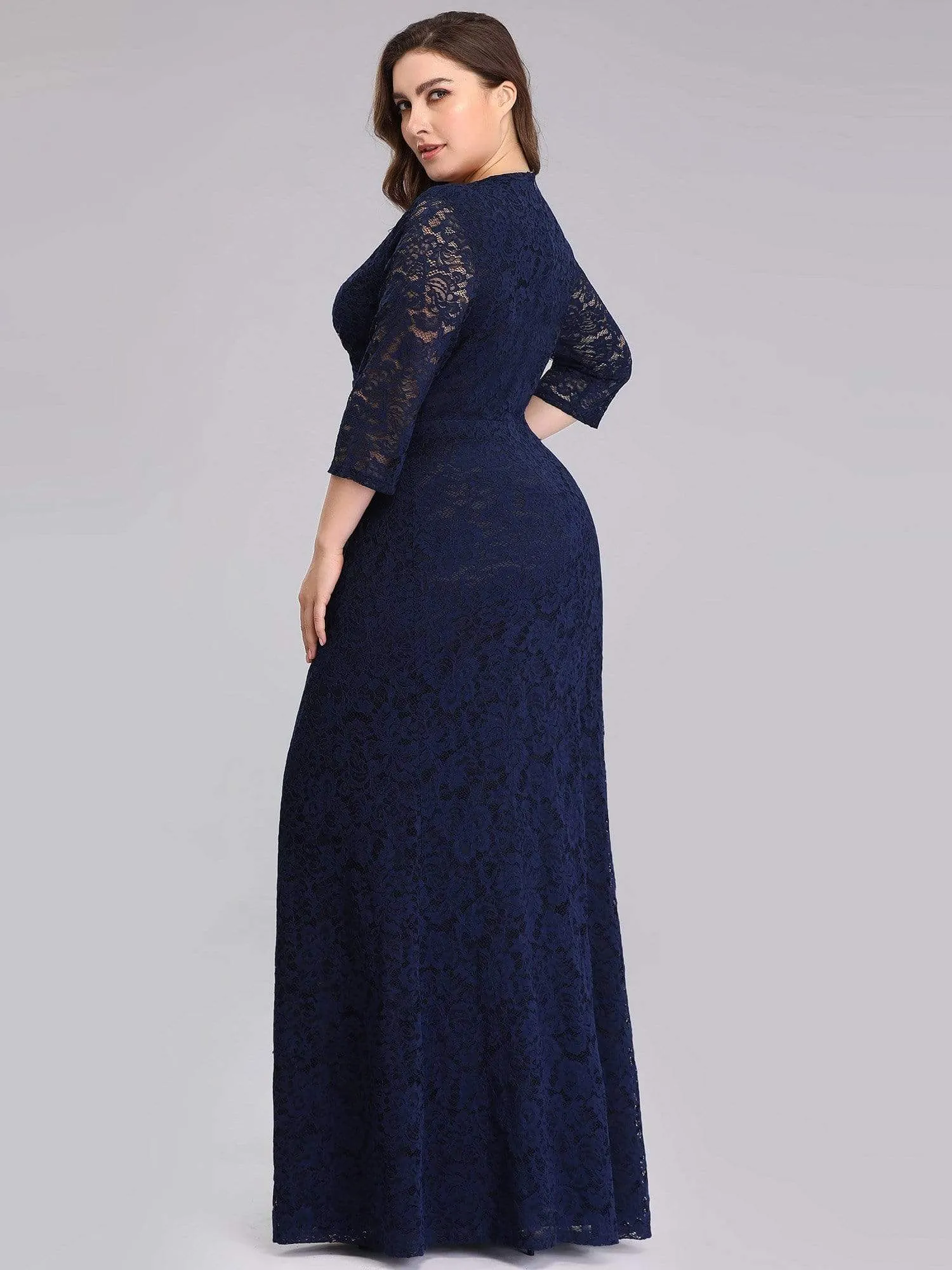 Plus Size Lace Mother of the Bride Dresses with Half Sleeve