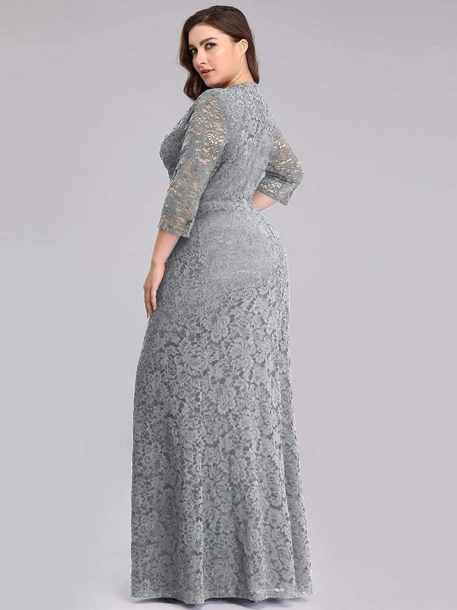 Plus Size Lace Mother of the Bride Dresses with Half Sleeve