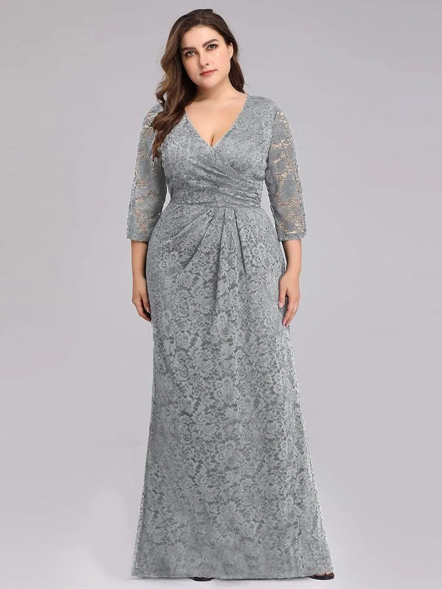 Plus Size Lace Mother of the Bride Dresses with Half Sleeve
