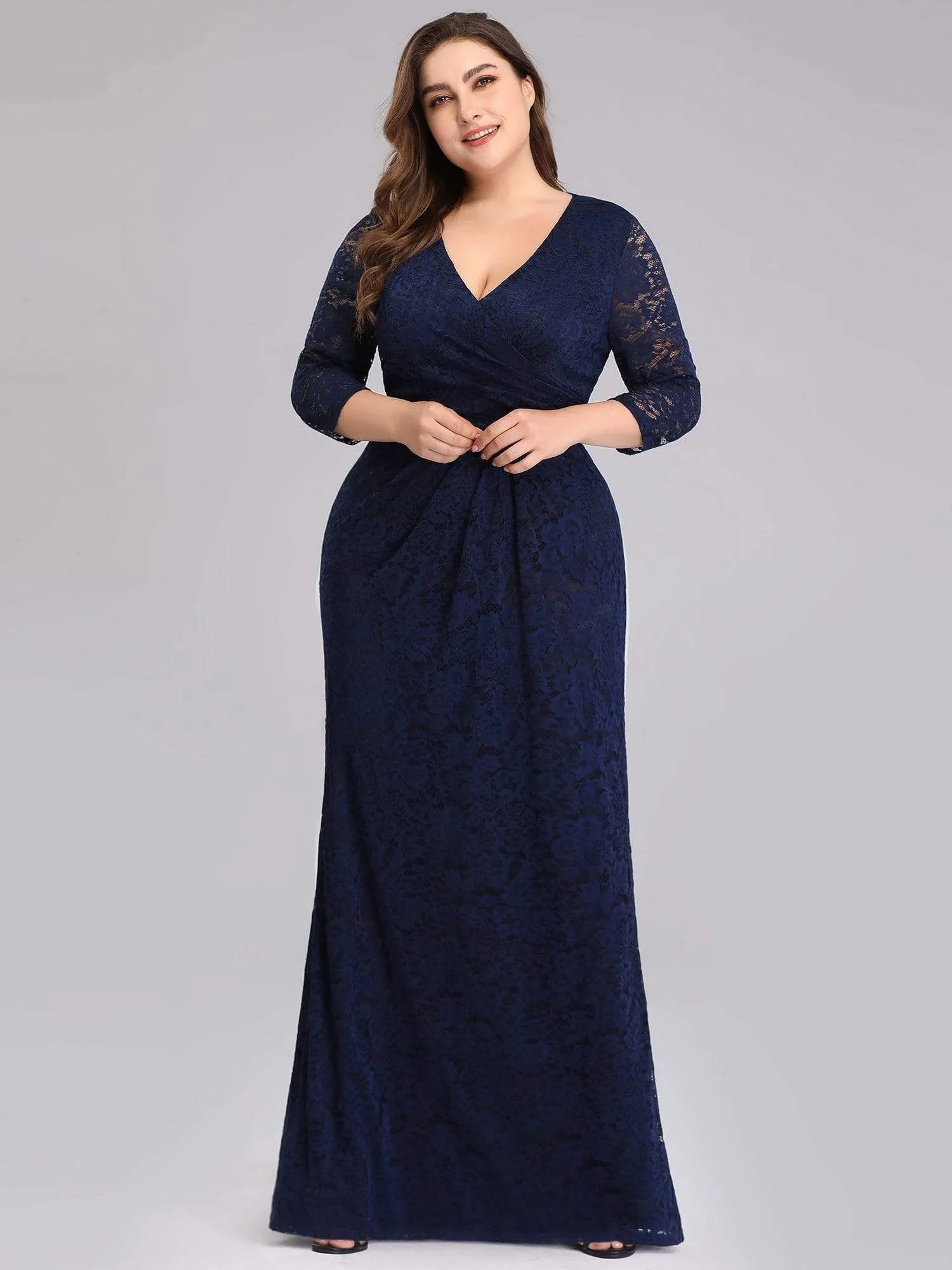 Plus Size Lace Mother of the Bride Dresses with Half Sleeve