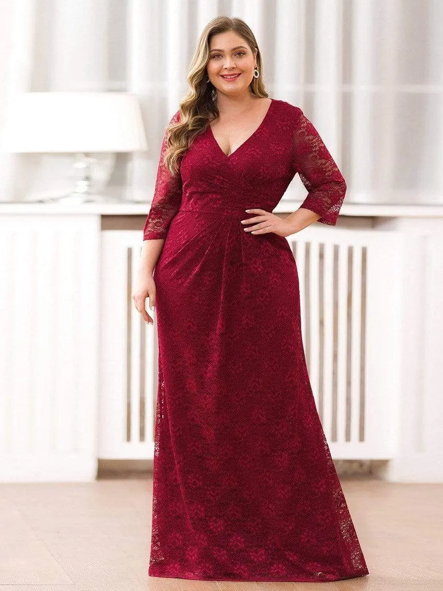 Plus Size Lace Mother of the Bride Dresses with Half Sleeve