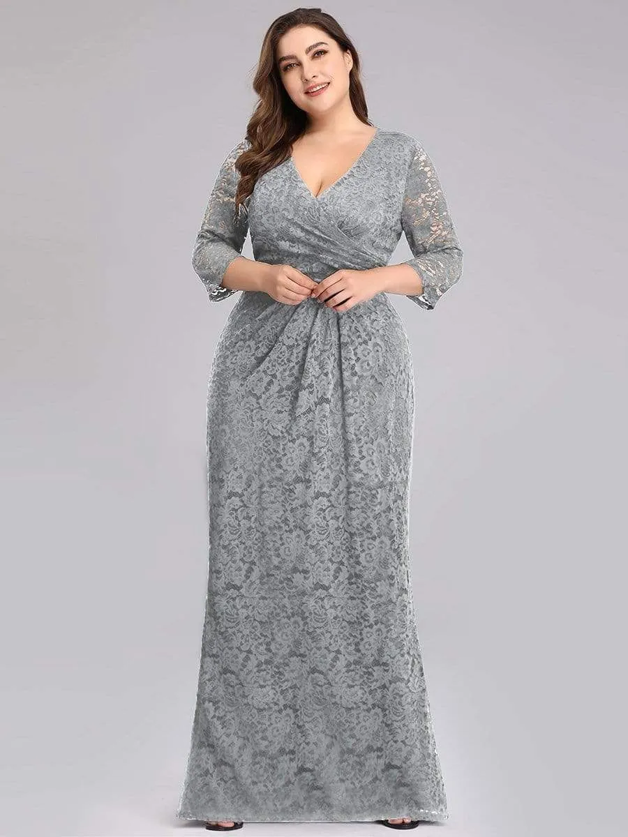 Plus Size Lace Mother of the Bride Dresses with Half Sleeve