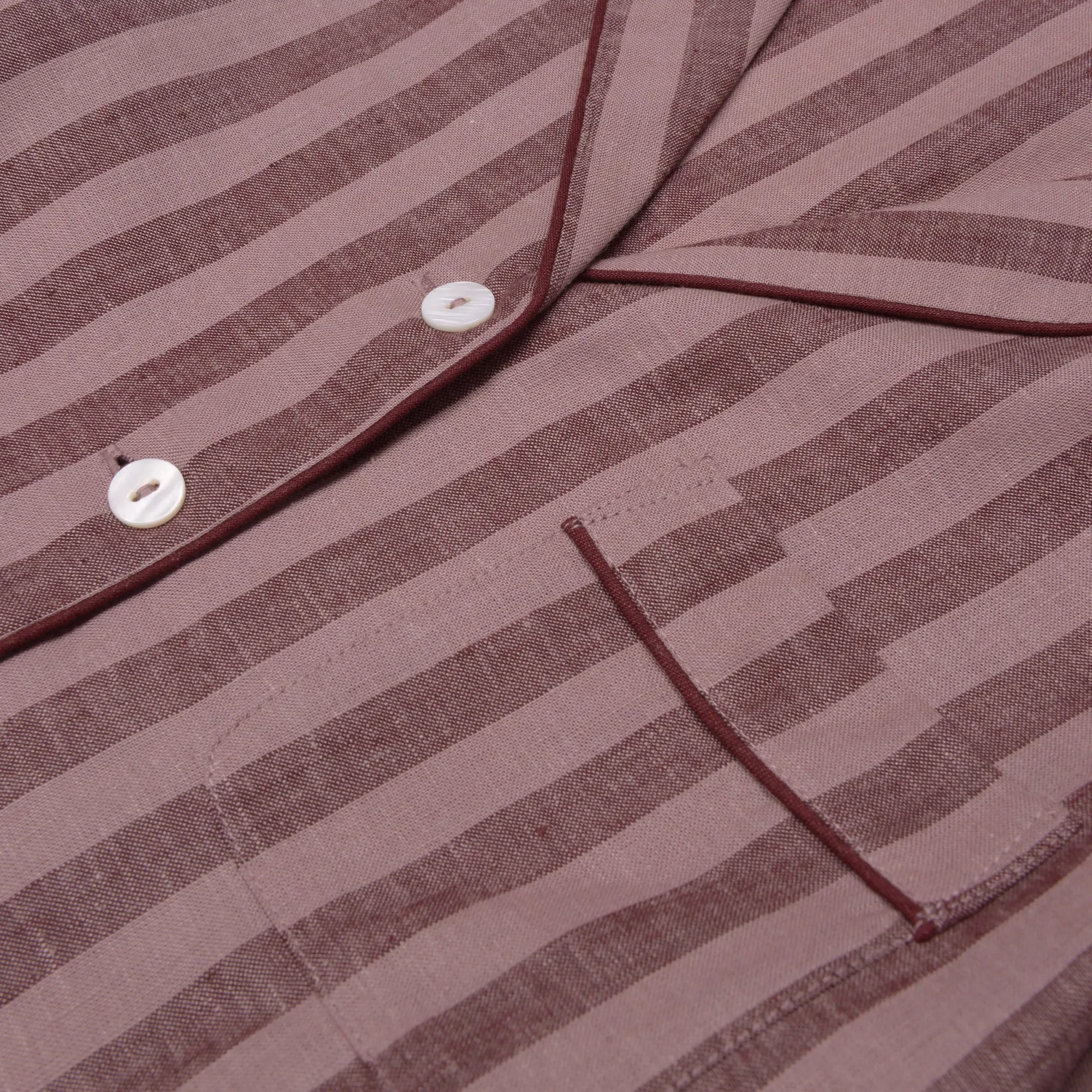 Port & Woodrose Striped Linen Women's PJ Trouser Set