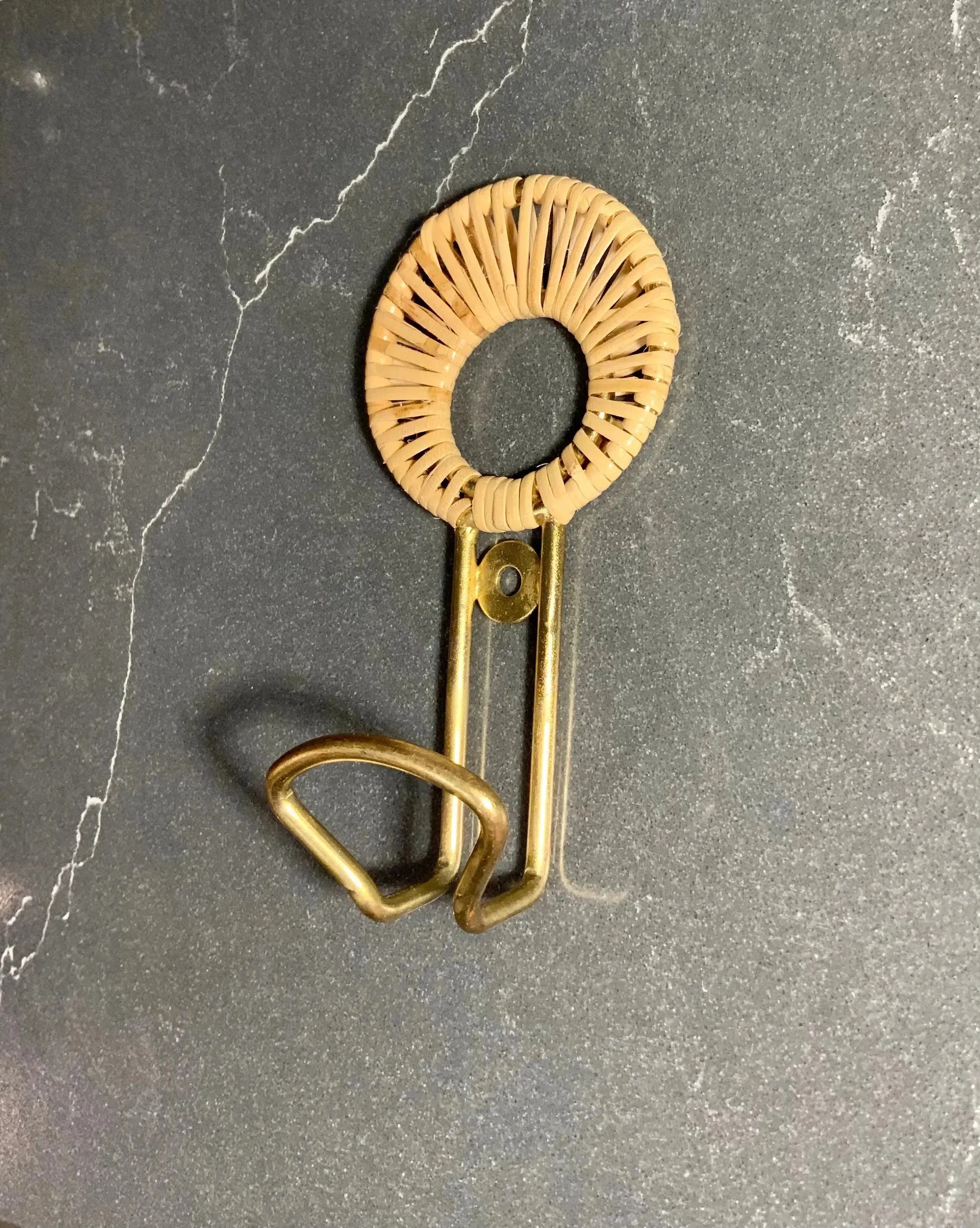 Rattan Bohemian Style Metal Hook - Wicker - Metal Brass - Chic Wall Hook