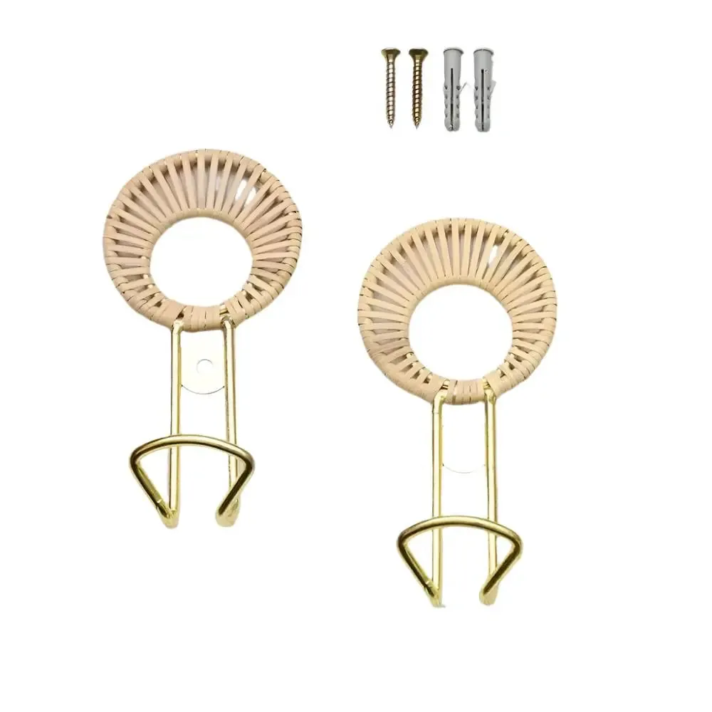 Rattan Bohemian Style Metal Hook - Wicker - Metal Brass - Chic Wall Hook