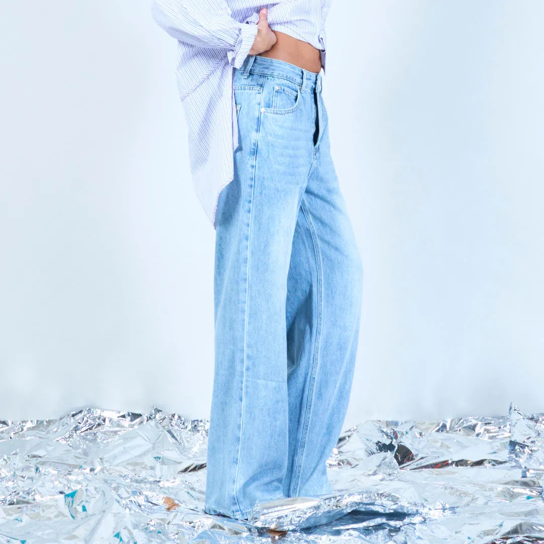 Relaxed-fit denim jeans with embroidered detail wholesale