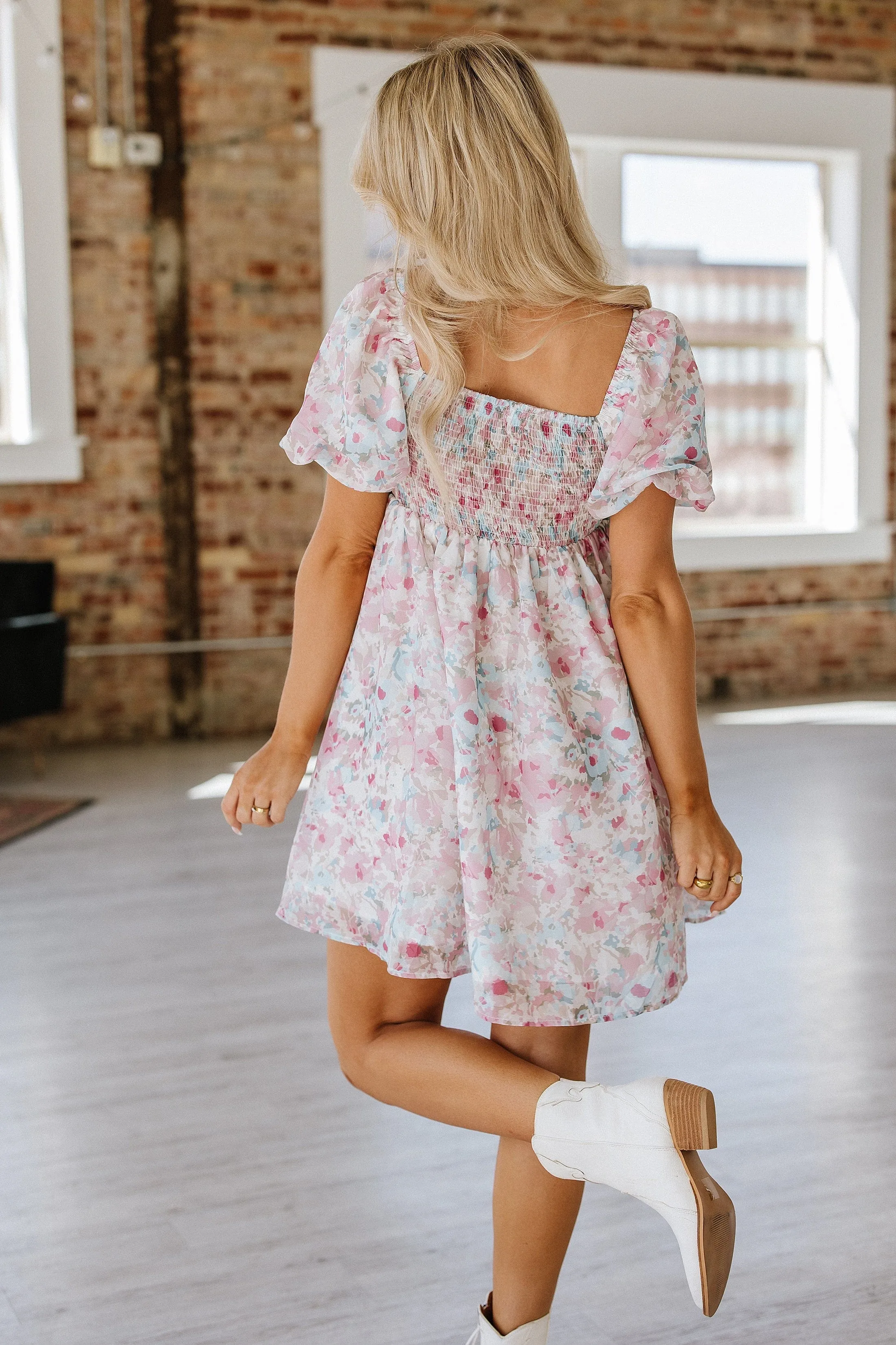 SALE - Ajay Floral Square Neck Mini Dress | Size 2XL