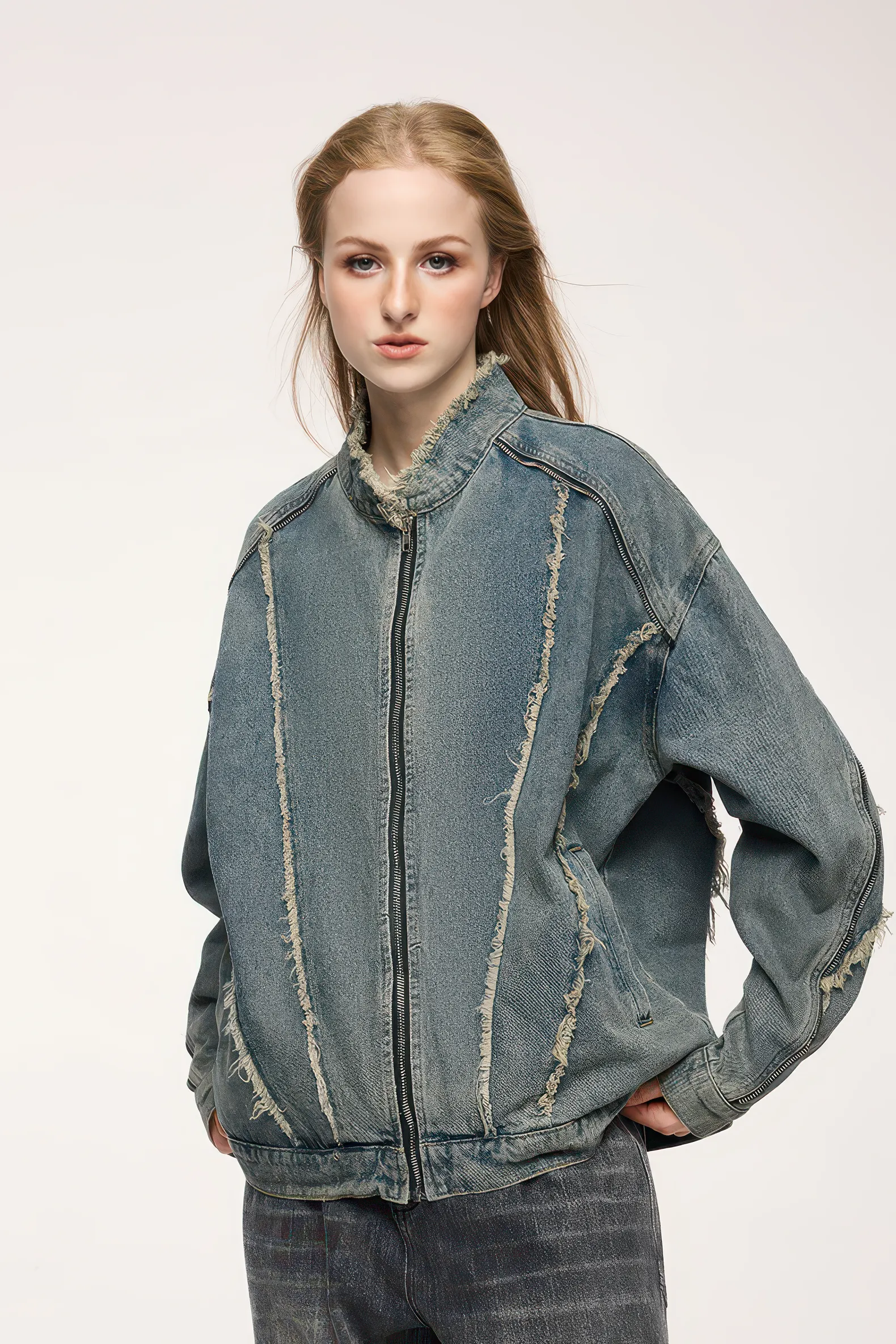Short Raw Hem Denim Jacket – 2024 Collection