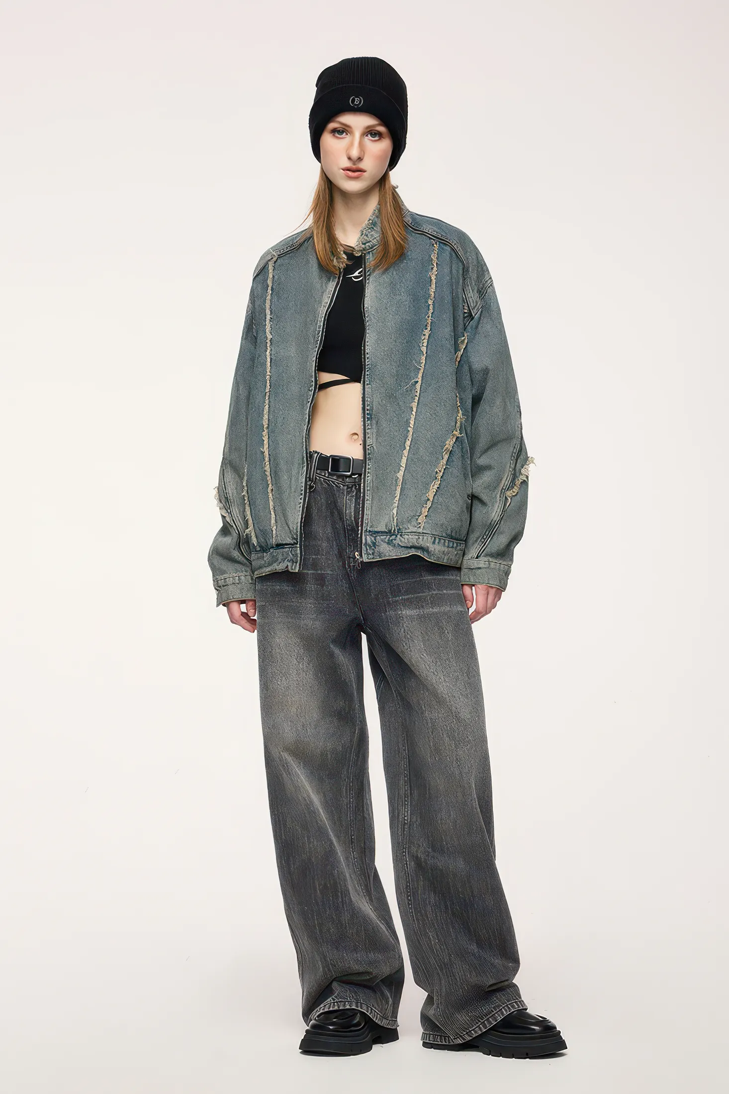 Short Raw Hem Denim Jacket – 2024 Collection
