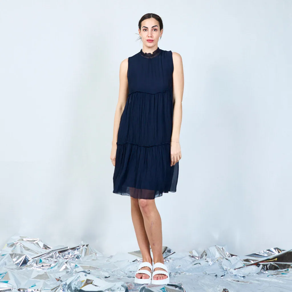 Silk chiffon layered dress wholesale