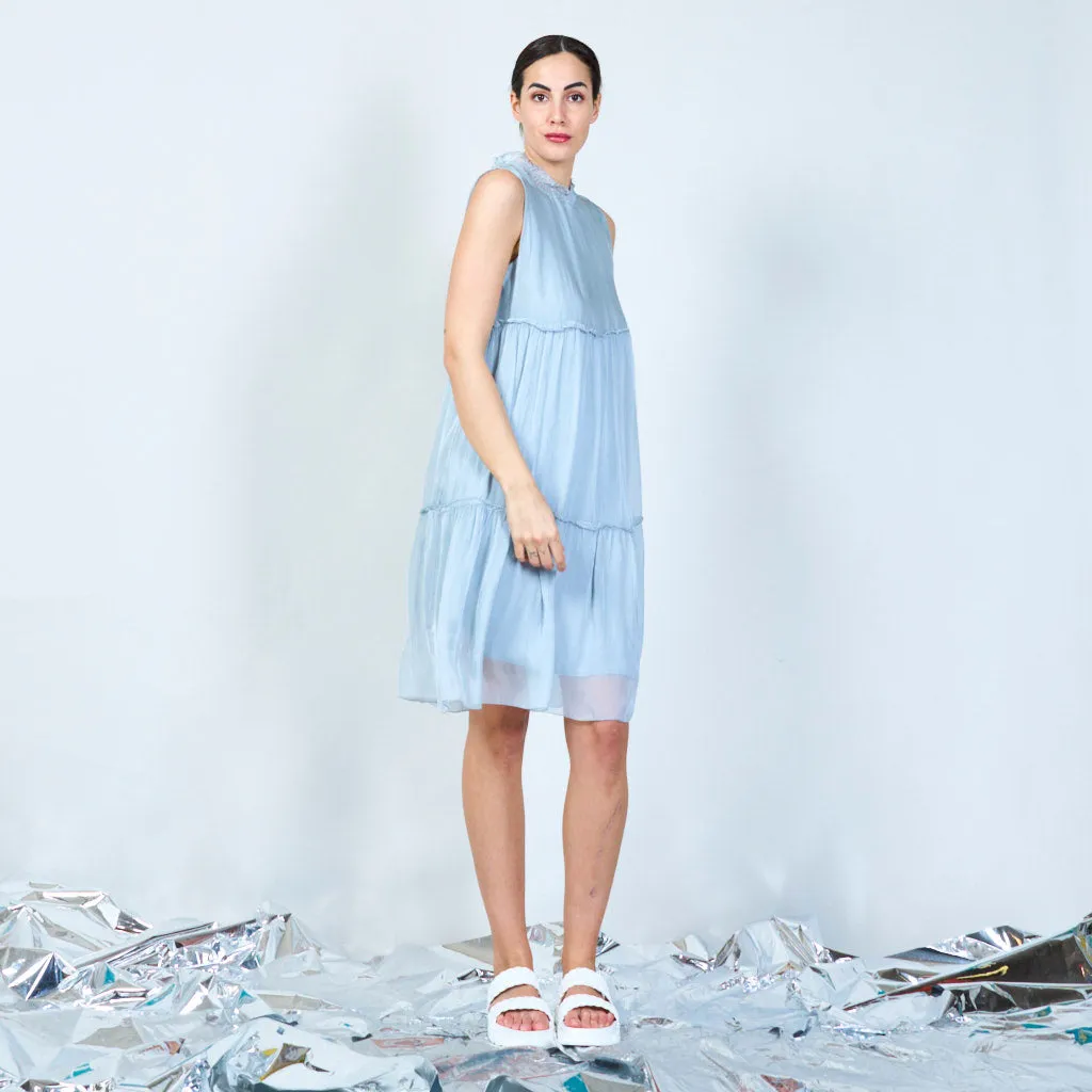 Silk chiffon layered dress wholesale