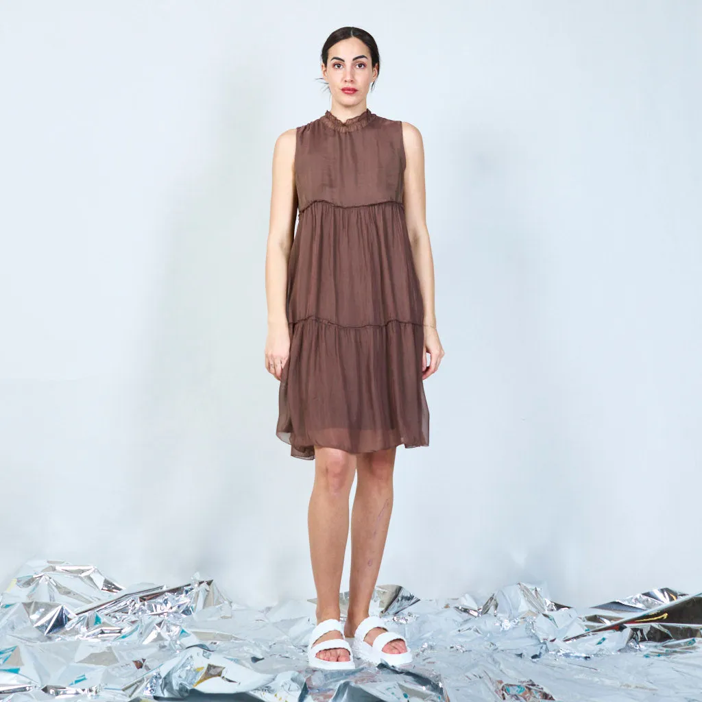 Silk chiffon layered dress wholesale