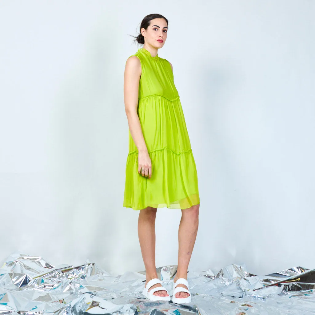 Silk chiffon layered dress wholesale