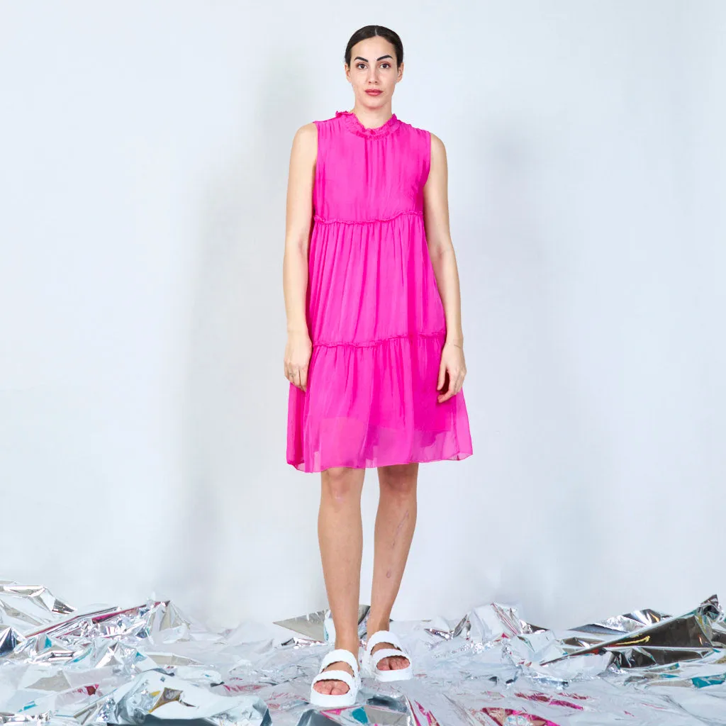 Silk chiffon layered dress wholesale