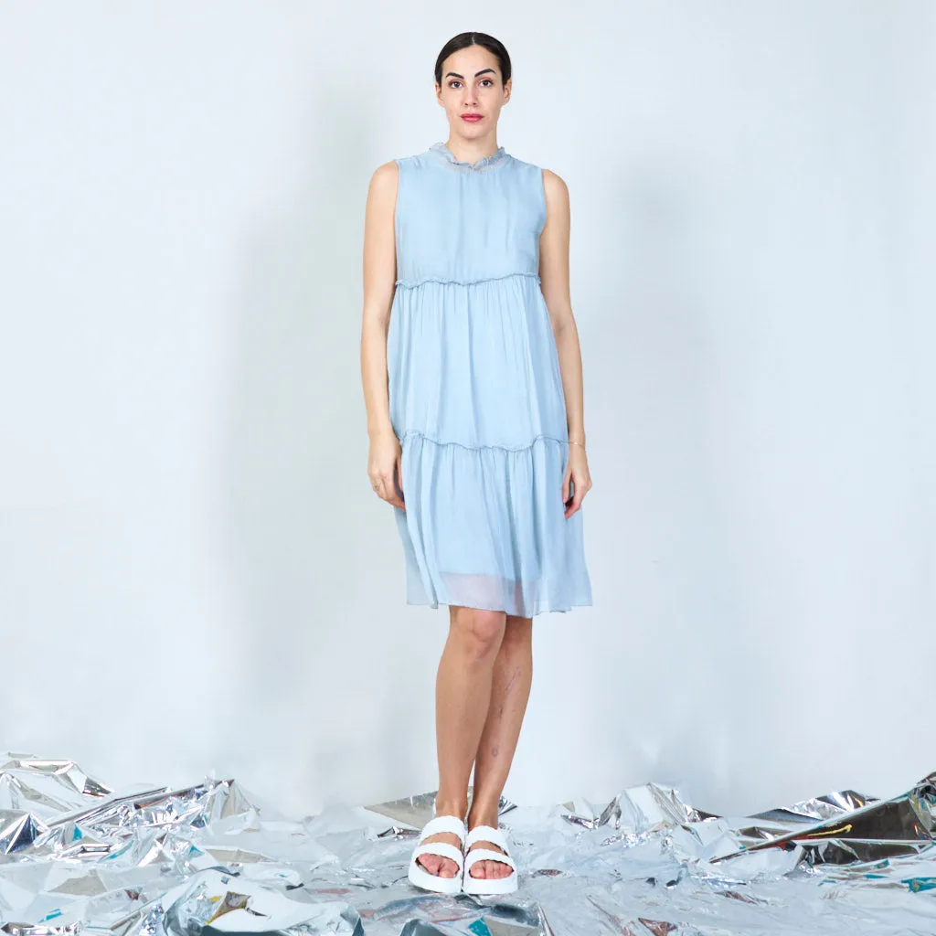 Silk chiffon layered dress wholesale