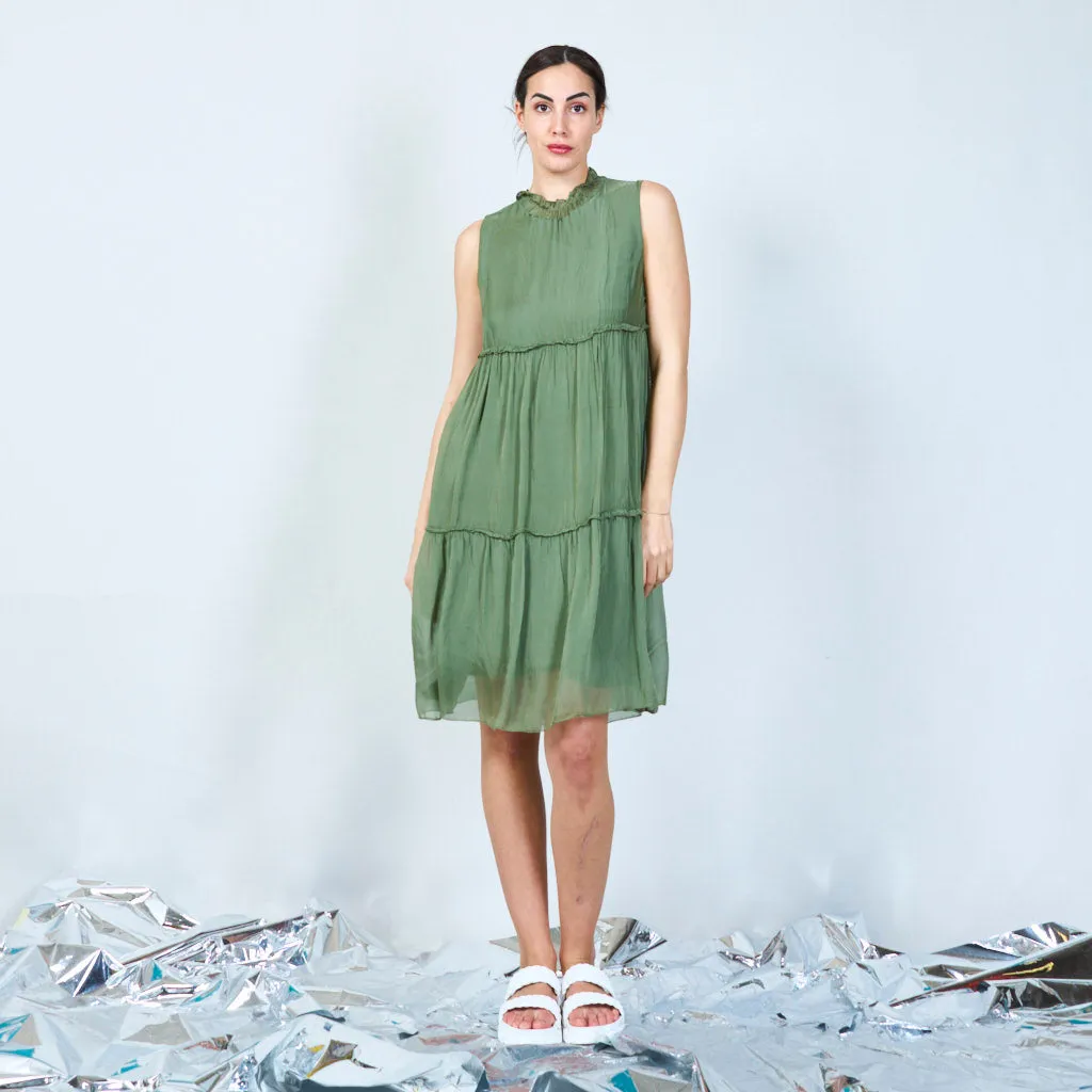 Silk chiffon layered dress wholesale