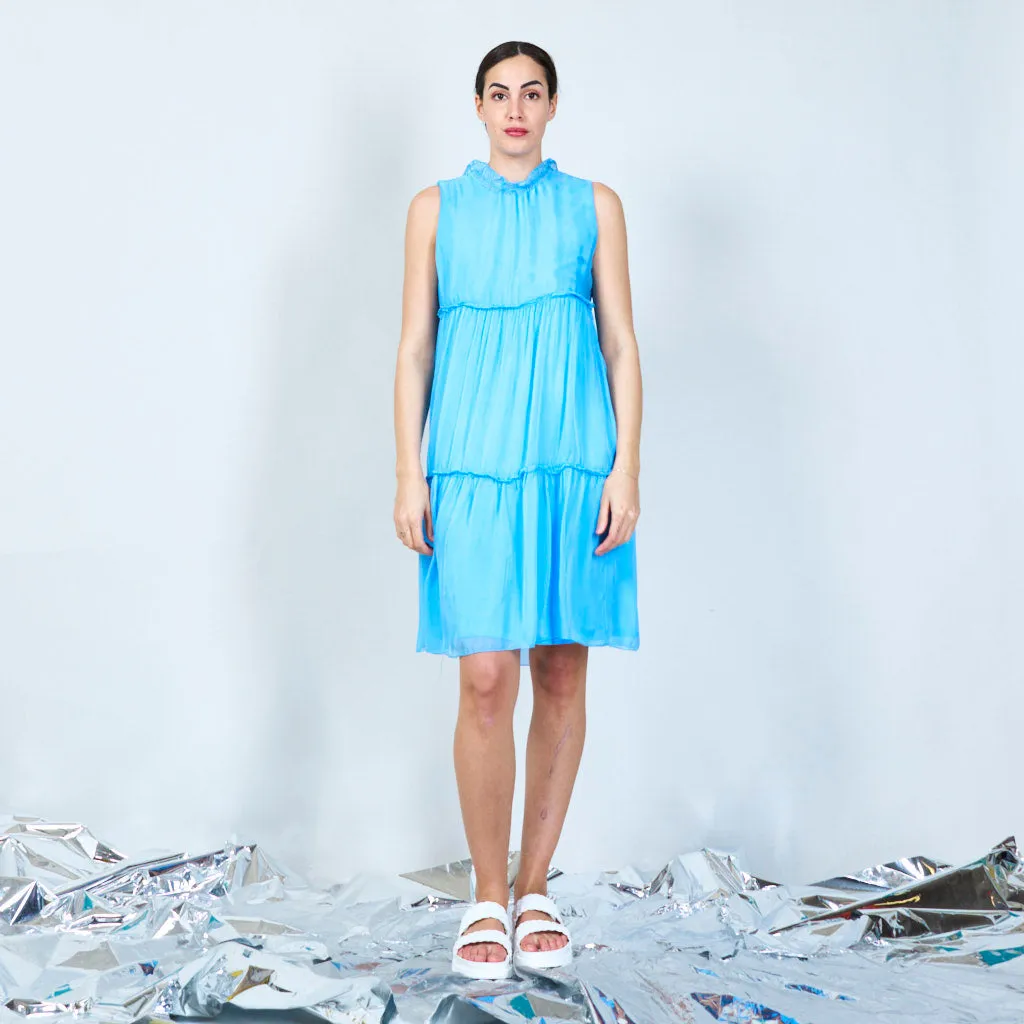 Silk chiffon layered dress wholesale