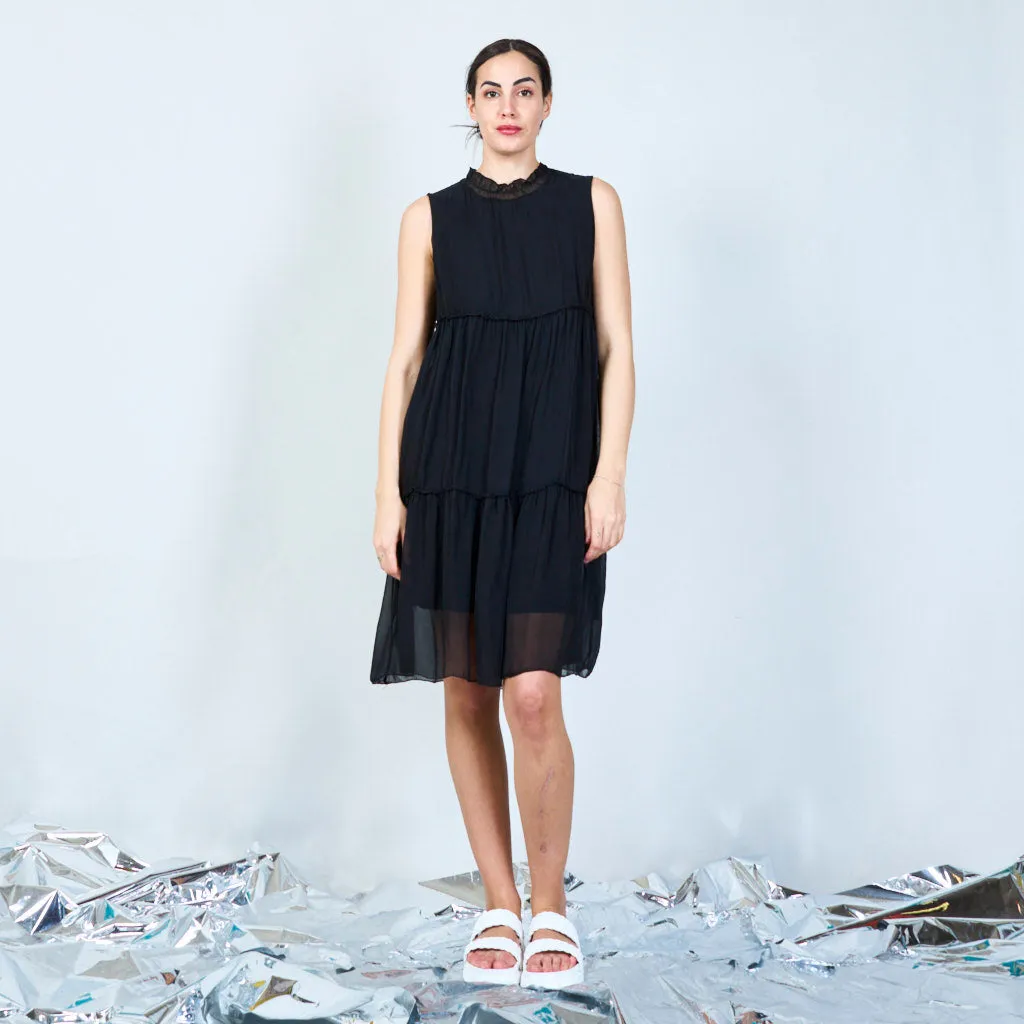 Silk chiffon layered dress wholesale