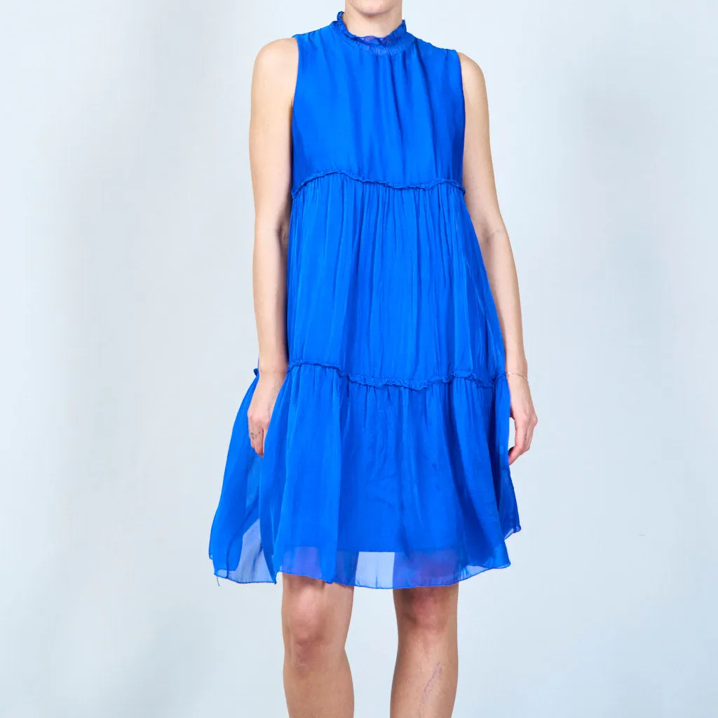 Silk chiffon layered dress wholesale