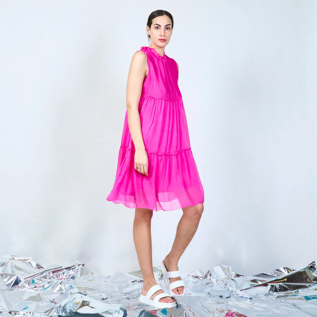 Silk chiffon layered dress wholesale