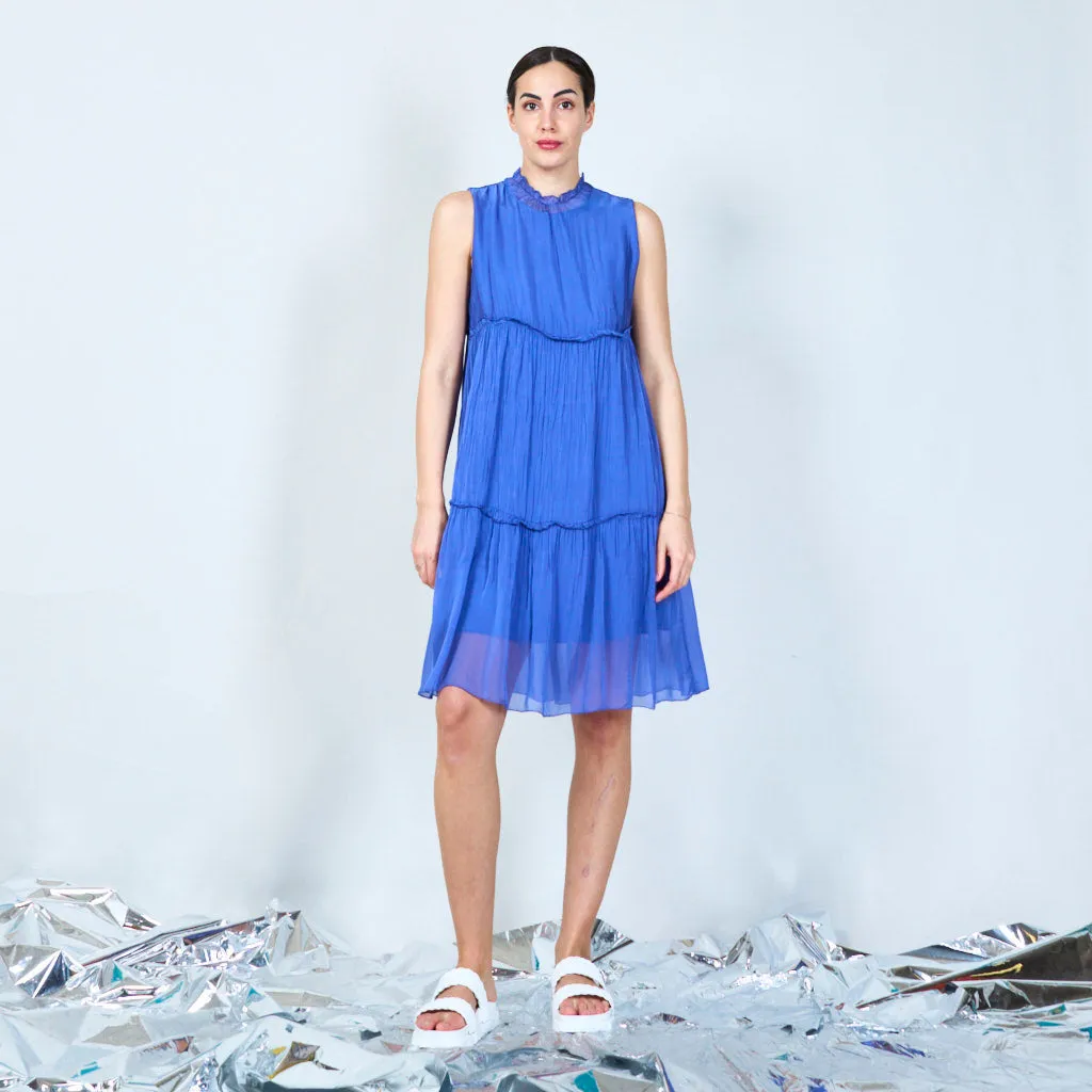 Silk chiffon layered dress wholesale