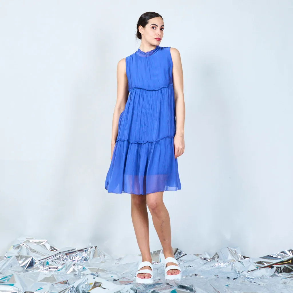 Silk chiffon layered dress wholesale