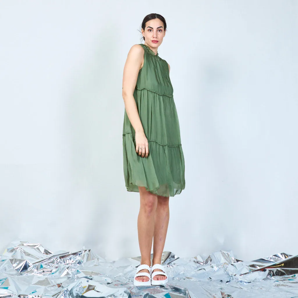 Silk chiffon layered dress wholesale