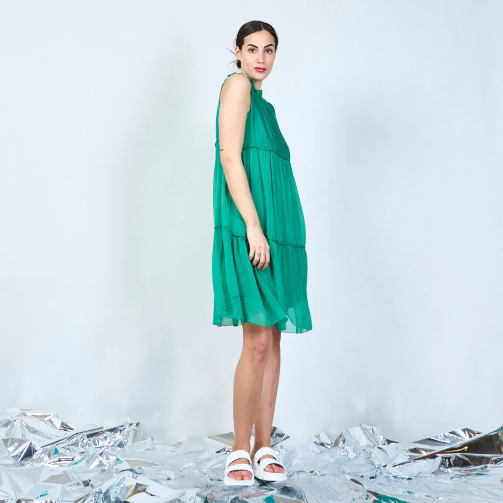 Silk chiffon layered dress wholesale