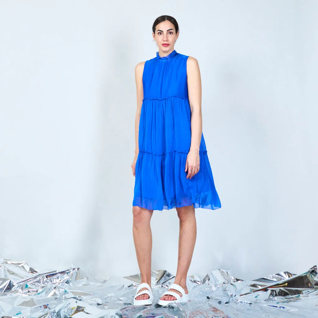 Silk chiffon layered dress wholesale