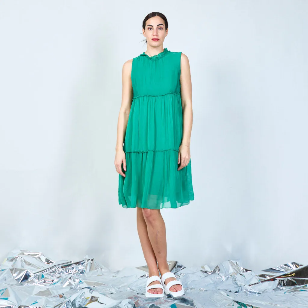 Silk chiffon layered dress wholesale