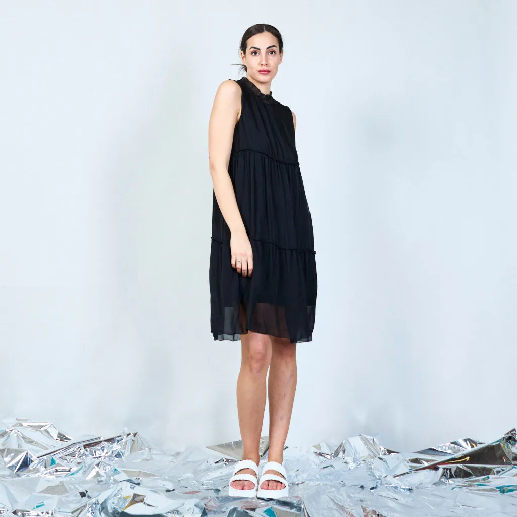 Silk chiffon layered dress wholesale