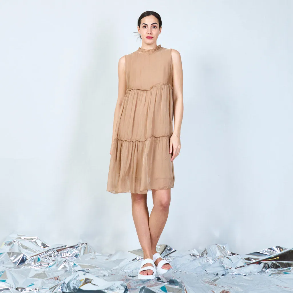 Silk chiffon layered dress wholesale
