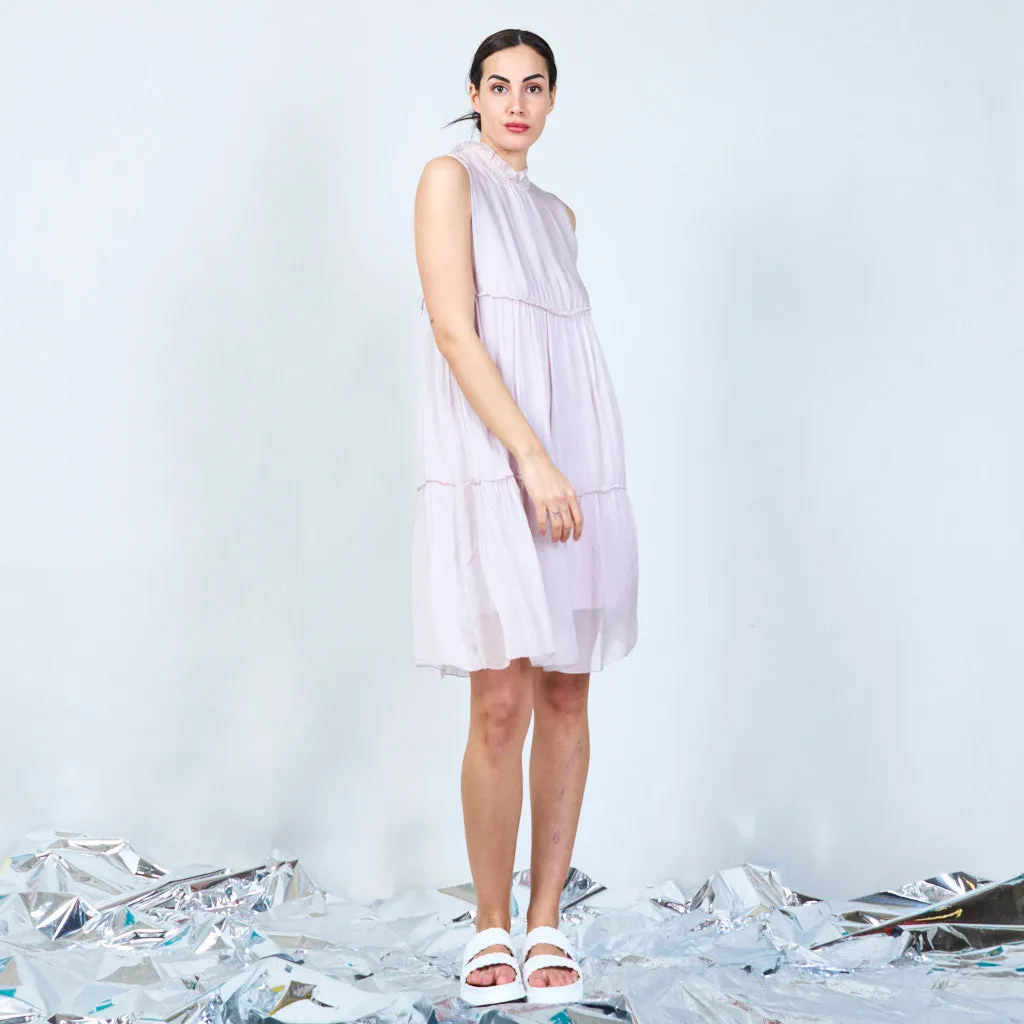 Silk chiffon layered dress wholesale
