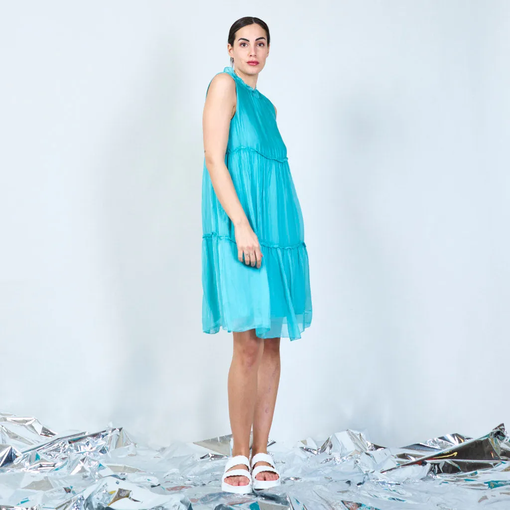 Silk chiffon layered dress wholesale
