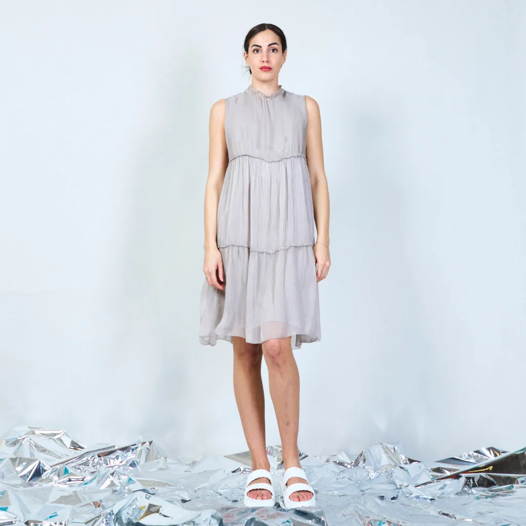 Silk chiffon layered dress wholesale