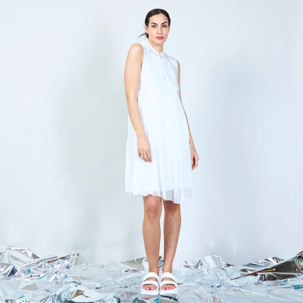 Silk chiffon layered dress wholesale