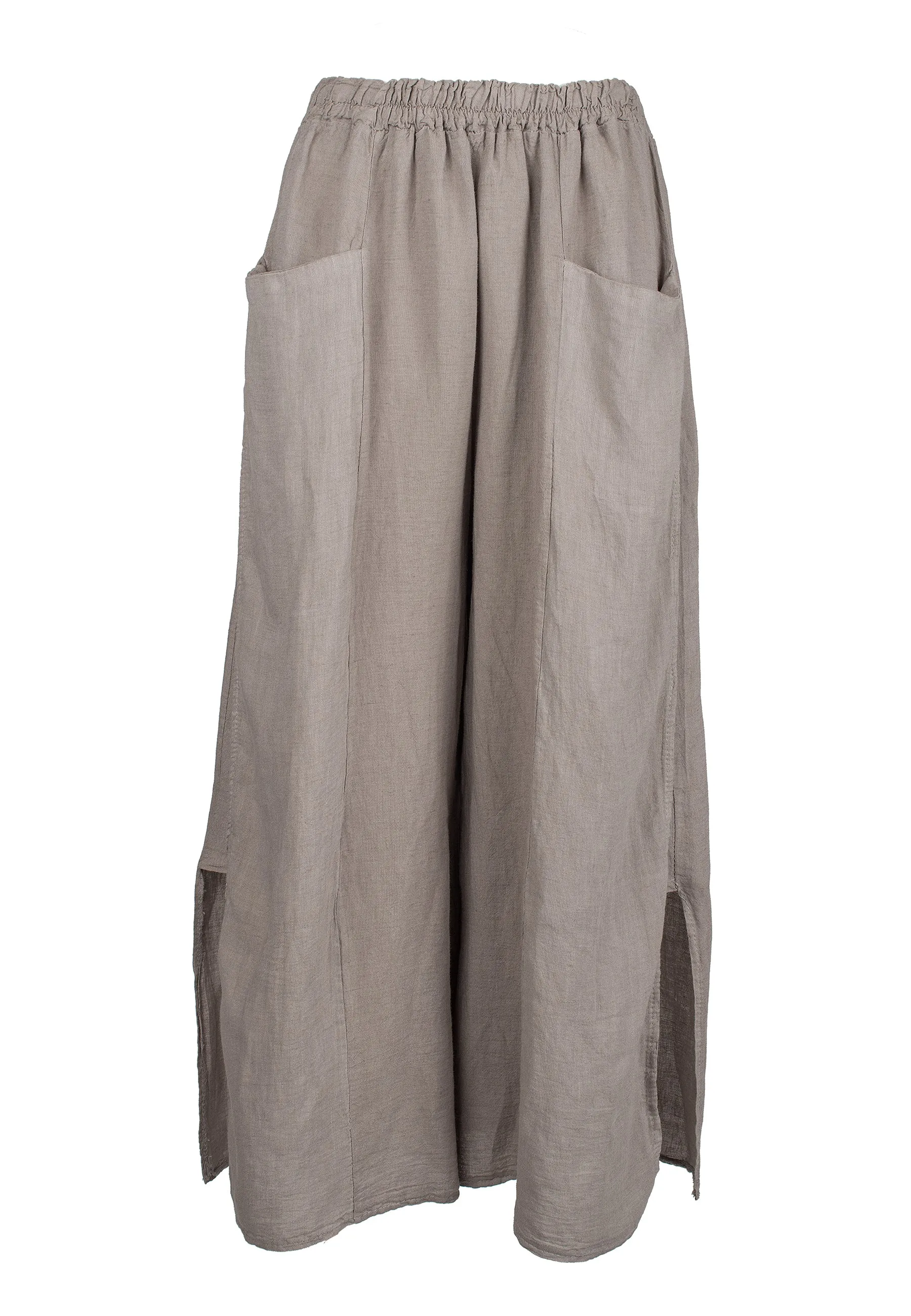Slit trousers in 100% linen