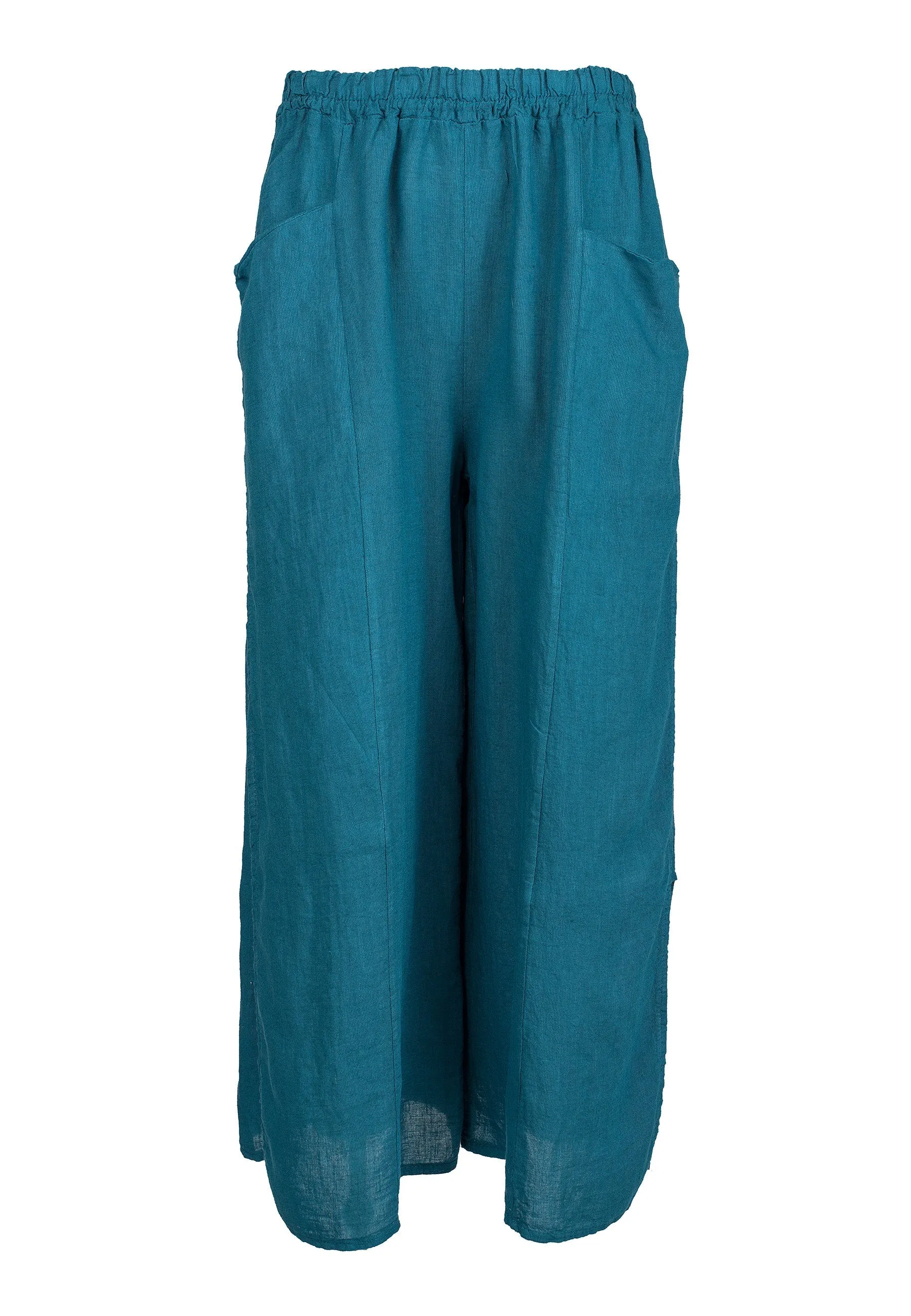 Slit trousers in 100% linen