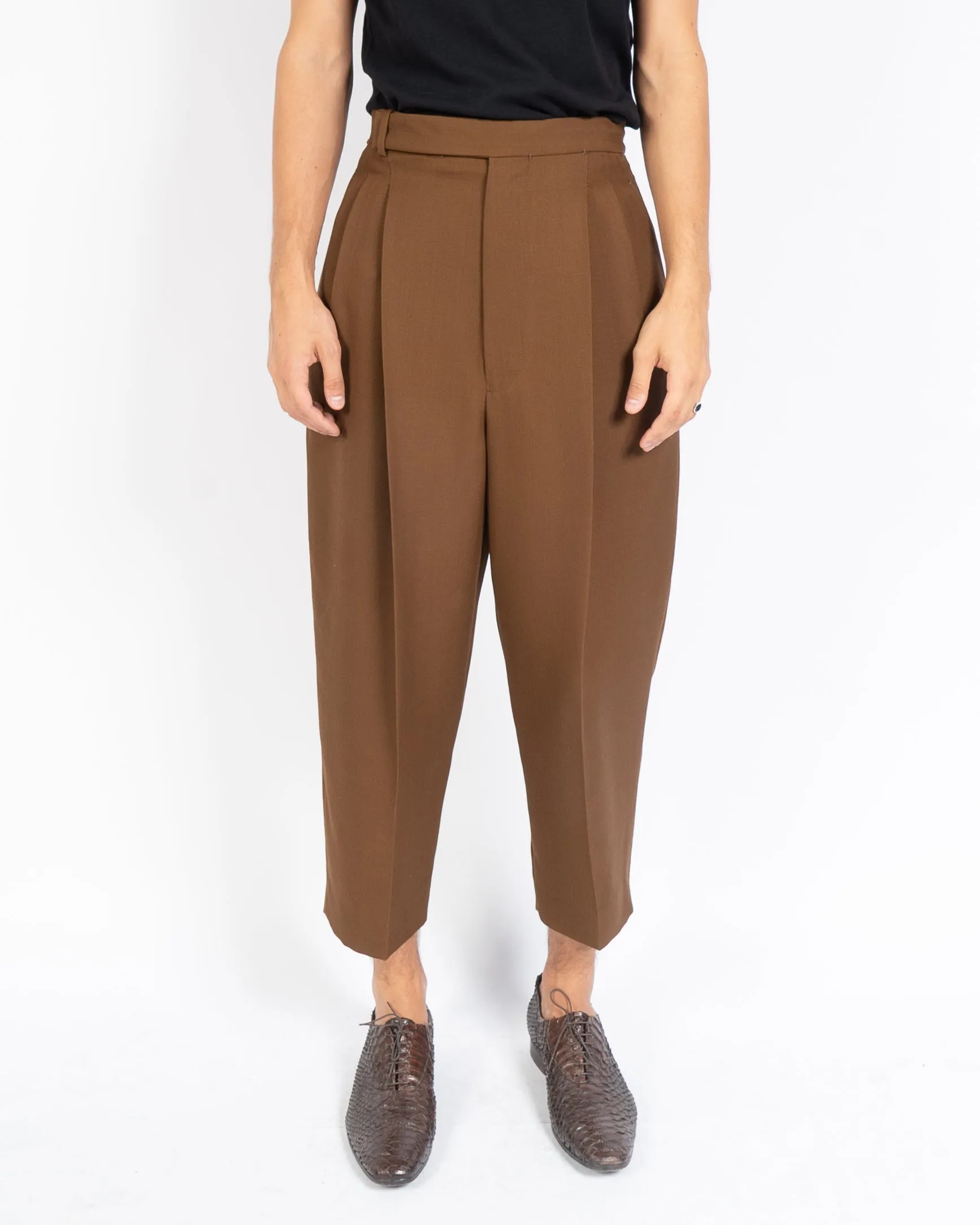 SS19 Cognac Brown Balloon Trousers Sample