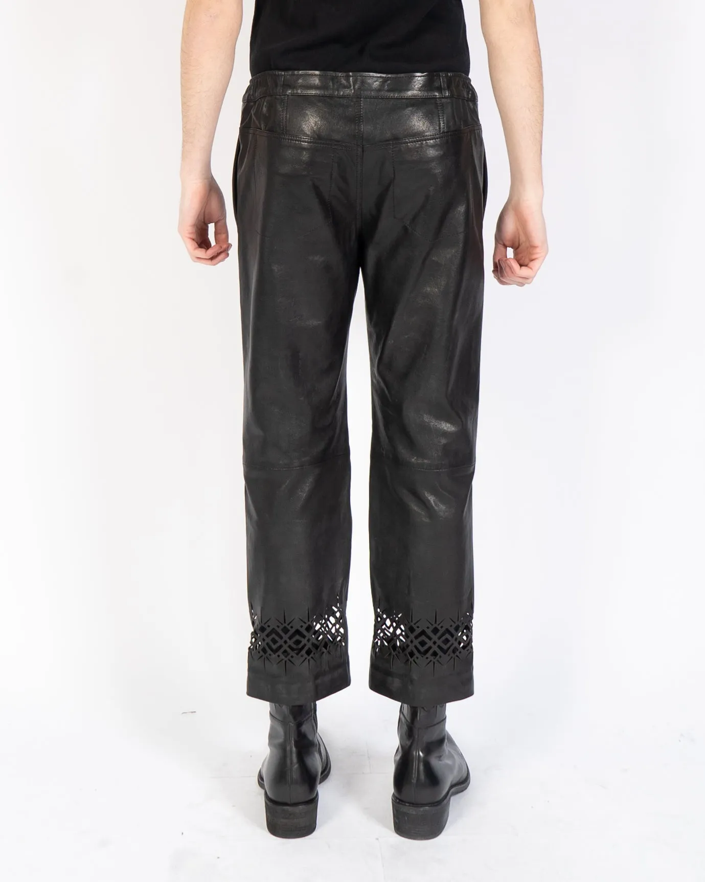 SS19 Lasercut Leather Trousers