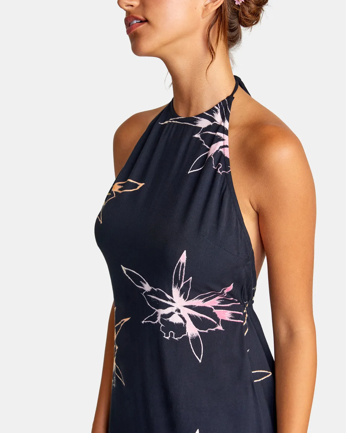 Straight On Halter Dress - Black